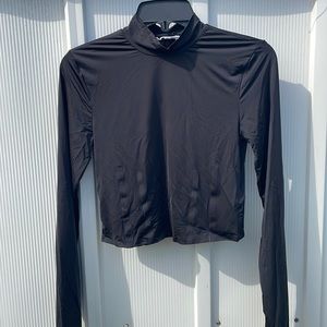 Good American Cropped Mock Neck Long Sleeve SZ M